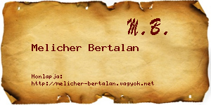 Melicher Bertalan névjegykártya